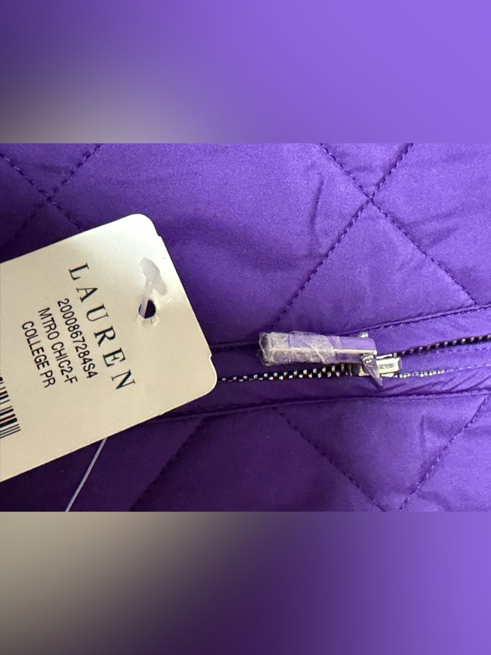 Ralph Lauren Purple Quilted Jacket SIZE M NWT - Picture 5 of 7